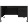 Lorell Fortress Series Walnut Top Teacher's Desk - 48'' x 30''29.5'' - Box, File Drawer(s) - Single Pedestal on Right Side - T-mold Edge