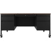 Lorell Fortress Series Mobile Double-Pedestal Teachers Desk - 60'' x 30''29.5'' - Box, File Drawer(s) - Double Pedestal - T-mold Edge