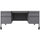 Lorell Fortress Series Mobile Double-Pedestal Teachers Desk - 60'' x 30''29.5'' - Box, File Drawer(s) - Double Pedestal - T-mold Edge - Finish: Gray