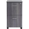 Lorell Essentials Series File/File Mobile File Cabinet - 16'' x 22''28.3'' - 2 x File Drawer(s) - Finish: Weathered Charcoal, Laminate