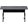 Lorell Flip Top Training Table - Charcoal Rectangle, Melamine Top - Black Four Leg Base - 4 Legs x 60'' Table Top Width x 23.60'' Table Top Depth - 29.50'' Height - Melamine - 1 Each
