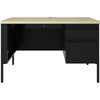 Lorell Fortress Series 48'' Right Single-Pedestal Desk - 48'' x 29.5''30'' , 0.8'' Modesty Panel, 1.1'' Top - Single Pedestal on Right Side - Square Edge - Material: Steel - Finish: Black