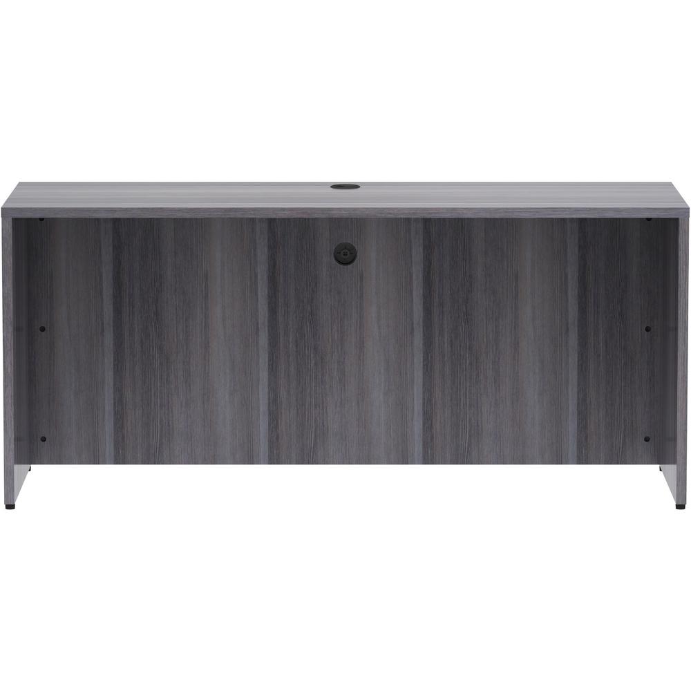 Lorell Essentials Series Credenza Shell - 66'' x 24''29.5'' Credenza Shell, 1'' Top - Finish: Weathered Charcoal Laminate, Silver Brush