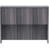 Lorell Essentials Series Stack-on Hutch with Doors - 48'' x 15''36'' - 3 Door(s) - Finish: Weathered Charcoal Laminate