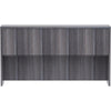 Lorell Essentials Series Stack-on Hutch with Doors - 66'' x 15''36'' - 4 Door(s) - Finish: Weathered Charcoal Laminate