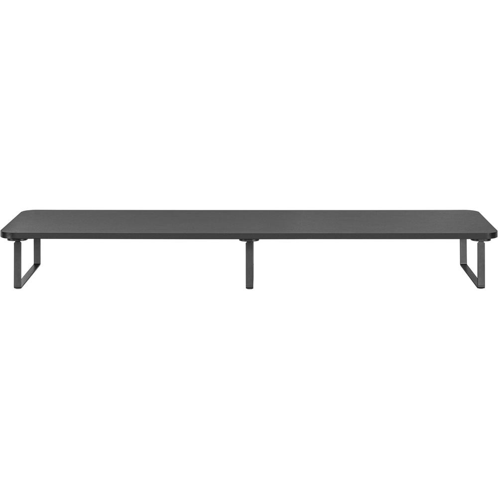 Lorell Quick-Install Monitor Laptop Riser - 4.80'' Height x 39.40'' Width x 10.20'' Depth - Powder Coated - Steel, Particleboard, Silicone - Black - Norstar