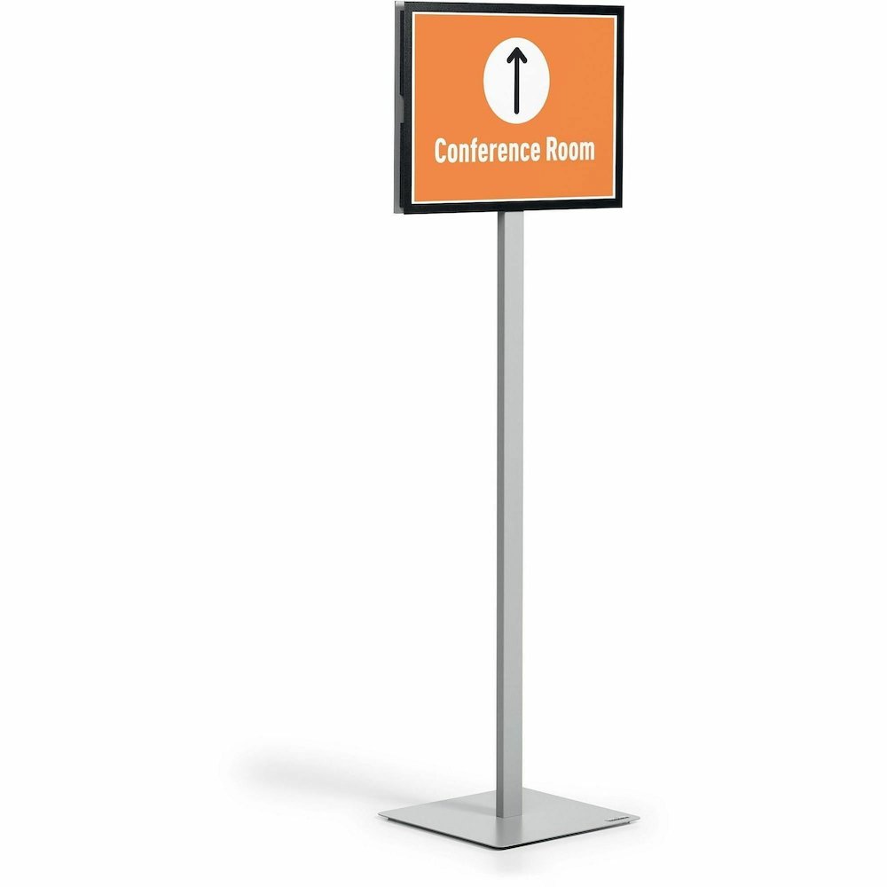 DURABLE Info Basic Floor Stand - Floor - Charcoal Gray - For Reception Area, Waiting Room, Lobby, Trade Show - Double-sided, Weighted Base, Magnetic - Durable