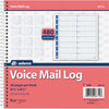 Adams Voice Mail Log Book - 60 Sheet(s) - Spiral Bound - 7.50'' x 8.50'' Sheet Size - 2 / Pack