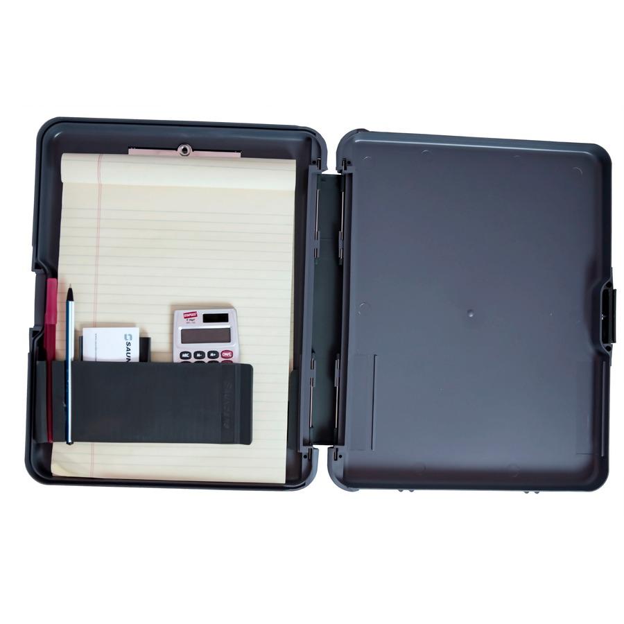 Saunders Workmate Storage Clipboard - 0.50'' Clip Capacity - Polypropylene - Gray, Charcoal - 1 Each