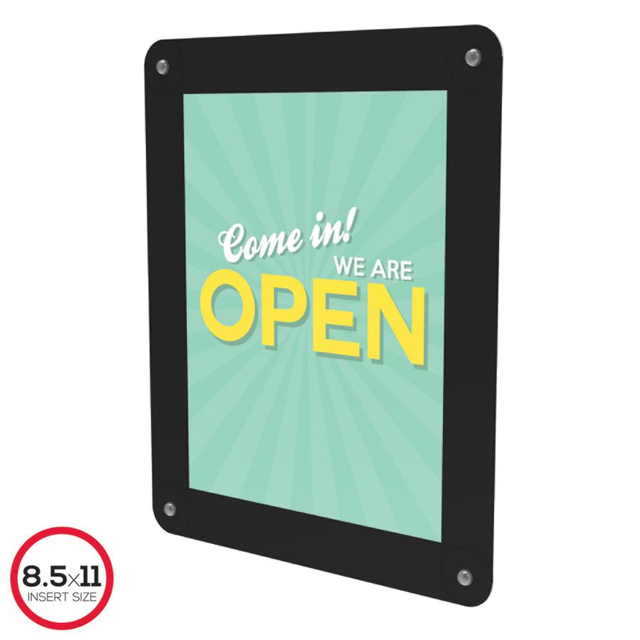 Deflecto Window Display - 1 Each - 8.5'' Width x 11'' Height - Rectangular Shape - Glass-mountable, Window-mountable - Double Sided - UV Protected, Heat Resistant, Suction Cup - Restaurant, Door, Wall - - deflecto