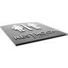Lorell Arched Unisex Restroom Sign - 6.8'' Width x 8.5'' Height - Rectangular Shape - Surface-mountable - Easy Readability, Braille - Plastic - Black - 1 Each