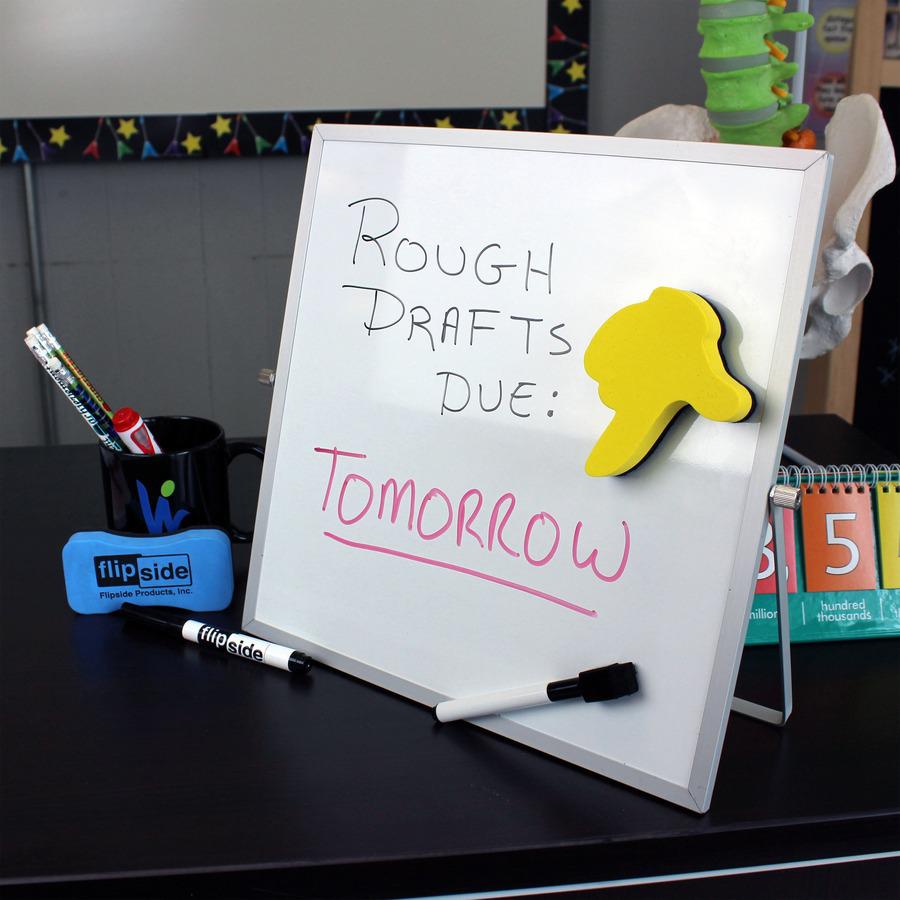 Flipside Dry-Erase Flip Easel - 12'' (1 ft) Width x 12'' (1 ft) Height - White Surface - Magnetic - 1 Each - Flipside Products