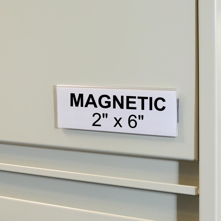 C-Line HOL-DEX Magnetic Shelf/Bin Label Holders - 2-Inch x 6-Inch, 10/BX, 87247
