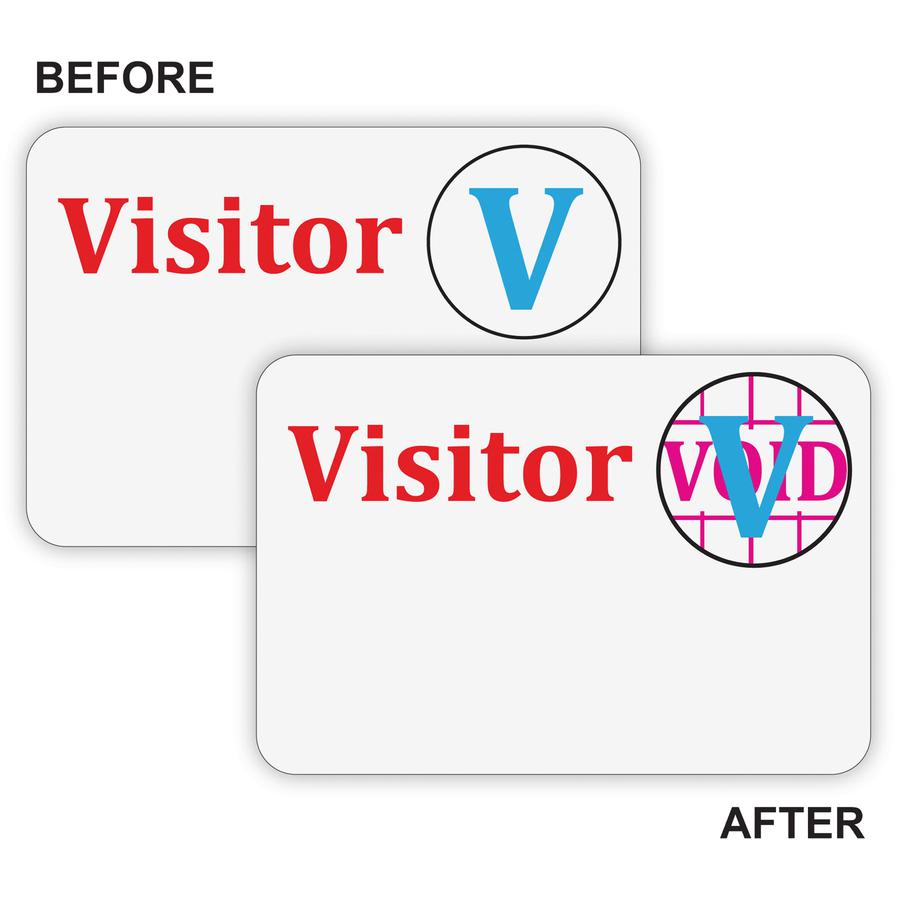 C-Line Time's Up! Self-Expiring Visitor Badges - One Day Spot Badge, Peel & Stick, 3 x 2, 100/BX, 97004