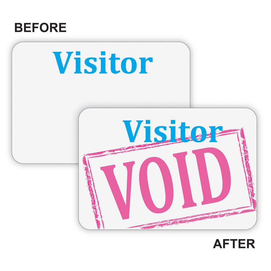 C-Line Time's Up! Self-Expiring Visitor Security Badge - One Day Badge, Peel & Stick, 3 x 2, 100/BX, 97005