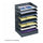 Safco Slanted Shelves Steel Desk Tray Sorter - 8 Tier(s) - Desktop - Durable - Powder Coated - Black - Steel - 1 Each
