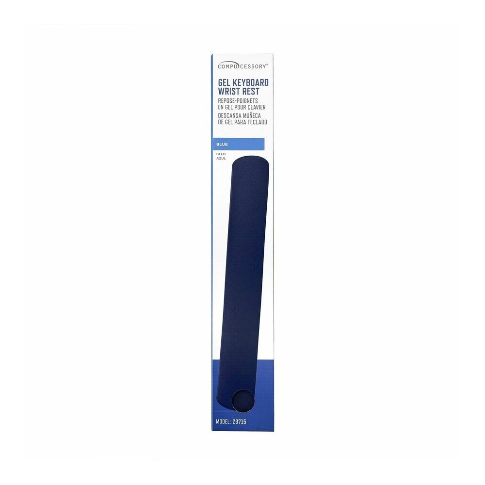 Compucessory Gel Keyboard Wrist Rest Pads - 19'' Height x 2.87'' Width x 0.75'' Depth - Blue - 1 Each