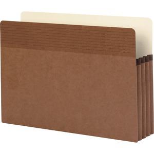 Business Source Straight Tab Cut Legal Recycled File Pocket - 8 1/2'' x 14'' - 3 1/2'' Expansion - Redrope - Redrope - Tear Proof, Tyvek Gusset, Reinforced Gusset - 30% Recycled - 25 / Box