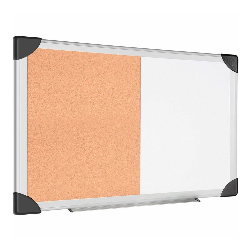 Lorell Combo Dry-Erase/Cork Board - 24'' Board Height x 36'' Board Width - Natural Cork Surface - Self-healing - Aluminum Frame - 1 Each