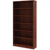Lorell Laminate Bookcase - 6 Shelf(ves) - 73'' Height x 36'' Width x 12'' Depth - Sturdy, Adjustable Feet, Adjustable Shelf - Thermofused Laminate (TFL) - Cherry - Laminate - 1 Each