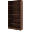 Lorell Laminate Bookcase - 6 Shelf(ves) - 72'' Height x 36'' Width x 12'' Depth - Sturdy, Adjustable Feet, Adjustable Shelf - Thermofused Laminate (TFL) - Walnut - Laminate - 1 Each