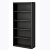 Lorell Fortress Series Bookcase - 34.5'' x 13''72'' - 5 Shelve(s) - Material: Steel - Finish: Charcoal, Powder Coated - Adjustable Shelf, Welded, Durable