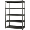 Lorell Iron Horse 3200 lb Capacity Riveted Shelving - 5 Shelf(ves) - 72'' Height x 48'' Width x 18'' Depth - 30% Recycled - Black - Steel, Laminate - 1 Each