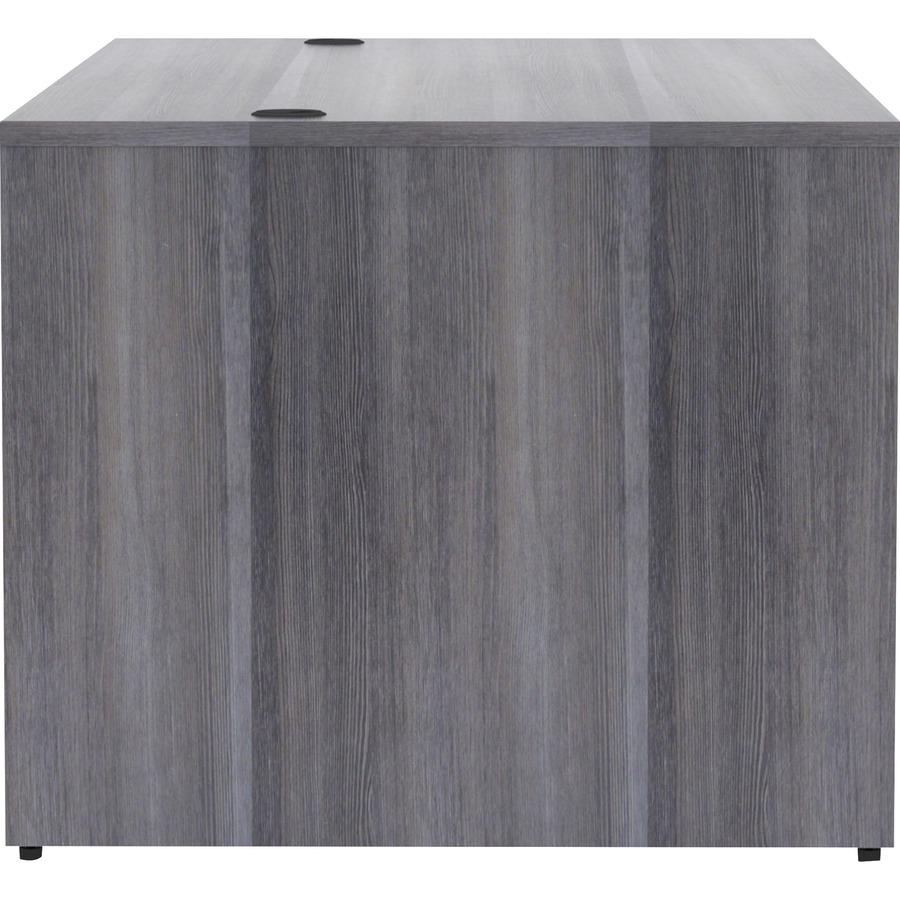 Lorell Essentials Series Rectangular Desk Shell - 72'' x 36''29.5'' , 1'' Top - Laminate, Weathered Charcoal Table Top - Grommet
