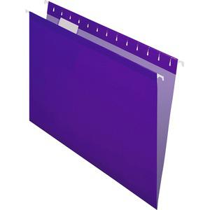 Pendaflex 1/5 Tab Cut Letter Recycled Hanging Folder - 8 1/2'' x 11'' - Violet - 10% Recycled - 25 / Box