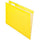 Pendaflex 1/5 Tab Cut Letter Recycled Hanging Folder - 8 1/2'' x 11'' - Yellow - Reinforced - 10% Recycled - 25 / Box