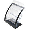 Deflecto Contemporary Literature Holder - 3 Compartment(s) - 3 Tier(s) - 13.3'' Height x 11.2'' Width x 6.9'' DepthDesktop, Counter - Durable, Business Card Holder - Plastic - 1 Each - deflecto
