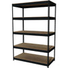 Lorell Fortress Riveted Shelving - 5 Shelf(ves) - 72'' Height x 48'' Width x 24'' Depth - Rust Resistant - 28% Recycled - Black - Steel - 1 Each