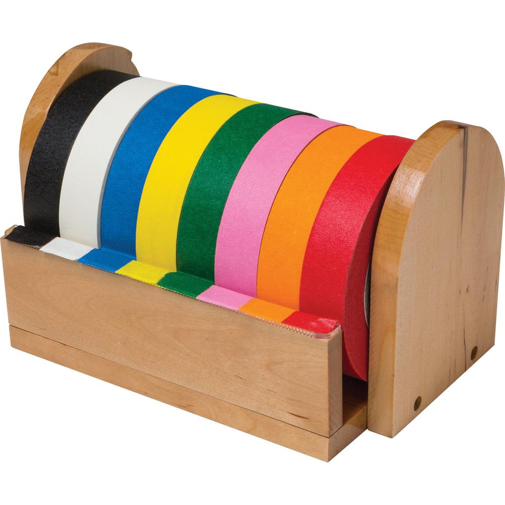 Creativity Street Wood Masking Tape Holder - Holds Total 8 Tape(s) - Wood - Brown - 1 Each