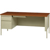 Lorell Fortress Series Left-Pedestal Desk - Rectangle Top - 66'' Table Top Width x 30'' Table Top Depth x 1.12'' Table Top Thickness - 29.50'' HeightAssembly Required - Oak, Oak Laminate, Putty - Steel -