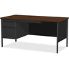 Lorell Fortress Series Left-Pedestal Desk - Rectangle Top - 66'' Table Top Width x 30'' Table Top Depth x 1.12'' Table Top Thickness - 29.50'' HeightAssembly Required - Black Walnut, Laminated, Walnut - S