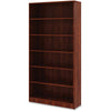 Lorell Laminate Bookcase - 6 Shelf(ves) - 73'' Height x 36'' Width x 12'' Depth - Sturdy, Adjustable Feet, Adjustable Shelf - Thermofused Laminate (TFL) - Cherry - Laminate - 1 Each