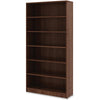 Lorell Laminate Bookcase - 6 Shelf(ves) - 72'' Height x 36'' Width x 12'' Depth - Sturdy, Adjustable Feet, Adjustable Shelf - Thermofused Laminate (TFL) - Walnut - Laminate - 1 Each