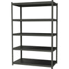 Lorell Iron Horse 3200 lb Capacity Riveted Shelving - 5 Shelf(ves) - 72'' Height x 48'' Width x 18'' Depth - 30% Recycled - Black - Steel, Laminate - 1 Each