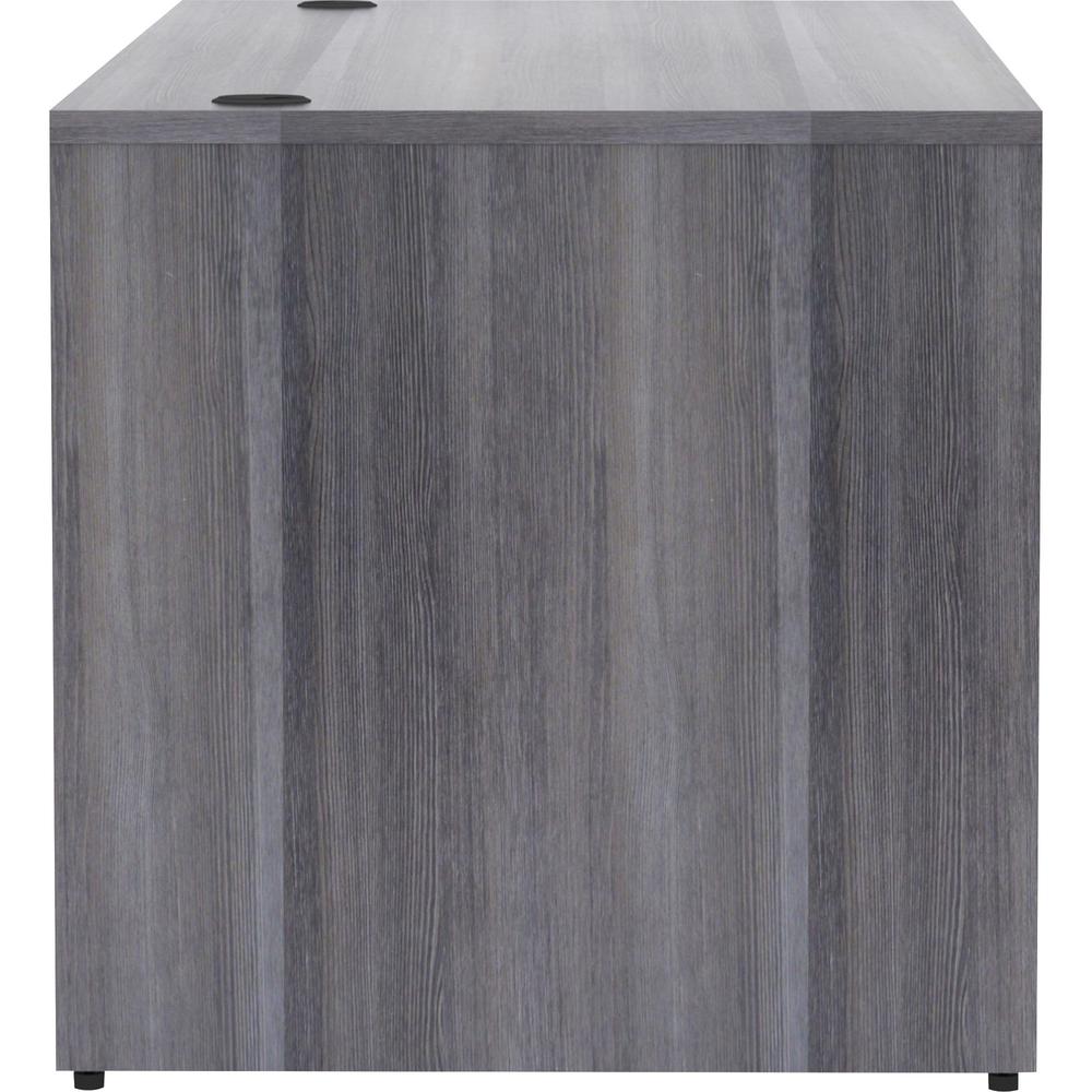 Lorell Essentials Series Rectangular Desk Shell - 72'' x 30''29.5'' , 1'' Top - Laminate, Weathered Charcoal Table Top - Grommet