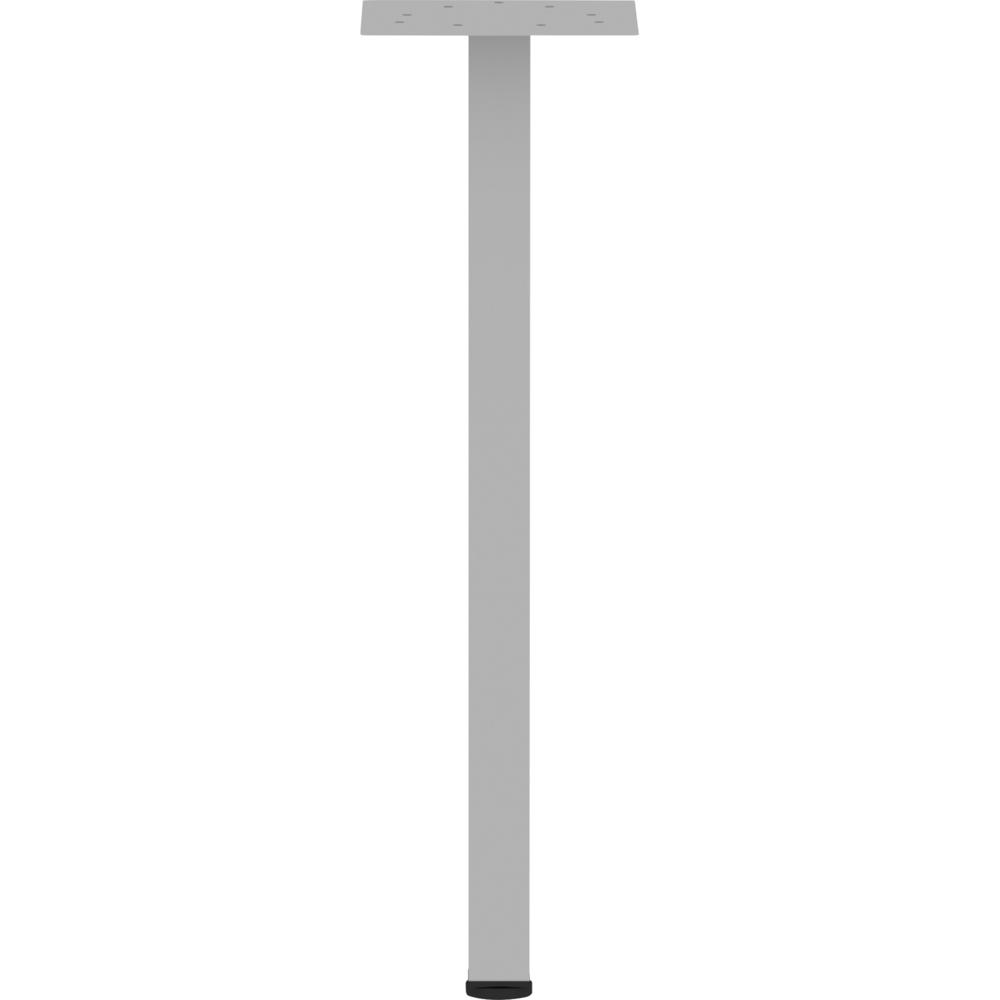 Lorell Relevance Series Offset Square Leg - Powder Coated Silver Square Leg Base - 28.50'' Height x 7.87'' Width - Assembly Required - 1 Each
