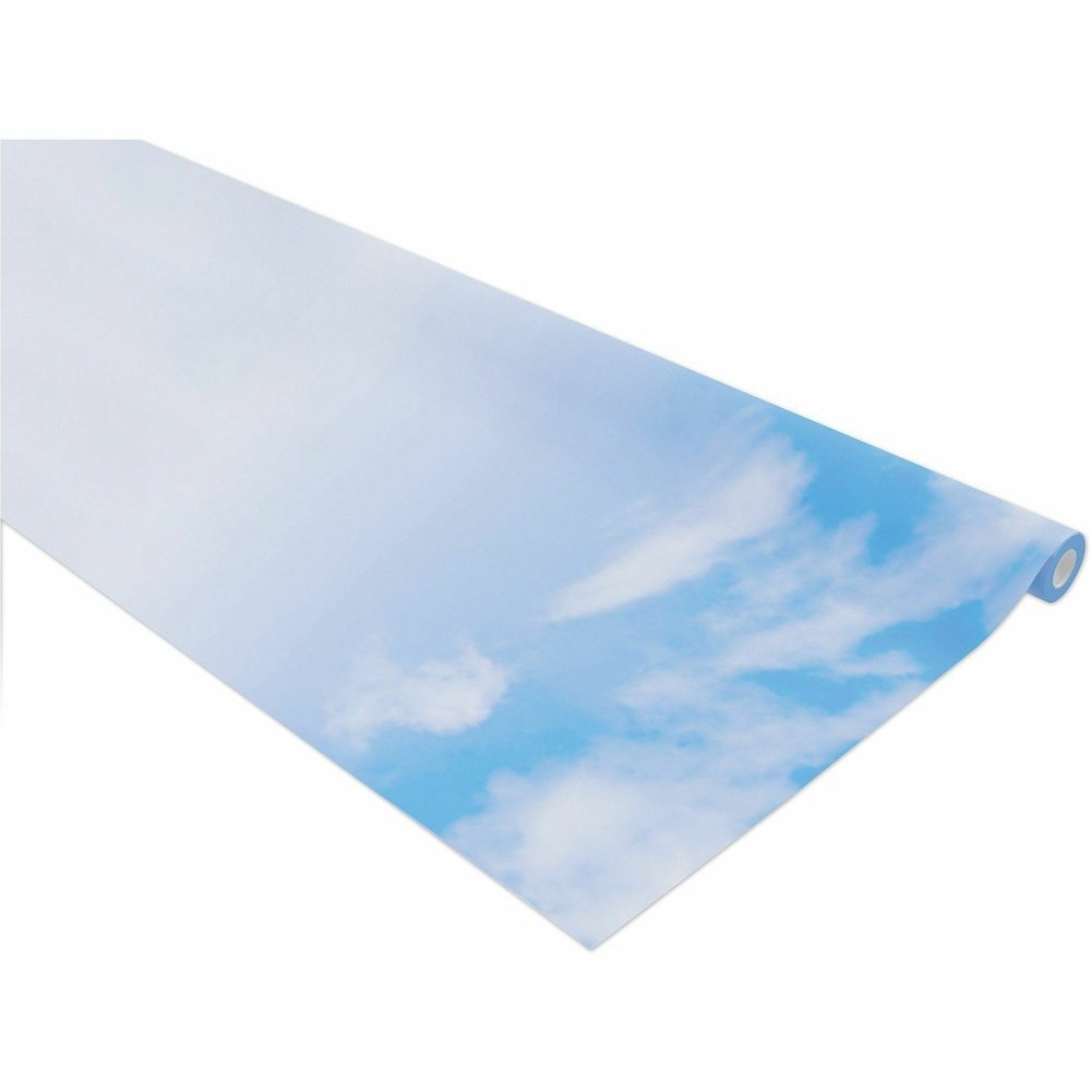 Prang Bulletin Board Paper Rolls - Classroom, Door, File Cabinet, School, Home, Office Project, Display, Table Skirting, Party, Decoration - 48'' Width x 50 ft Length - Wispy Clouds - Paper - 1 Roll