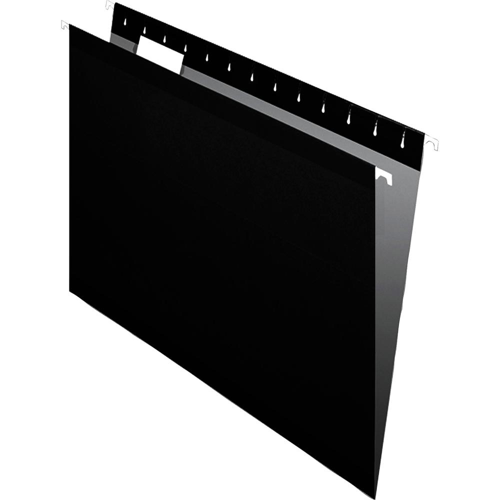 Pendaflex 1/5 Tab Cut Letter Recycled Hanging Folder - 8 1/2'' x 11'' - Black - 10% Recycled - 25 / Box