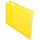 Pendaflex 1/5 Tab Cut Letter Recycled Hanging Folder - 8 1/2'' x 11'' - Yellow - Reinforced - 10% Recycled - 25 / Box