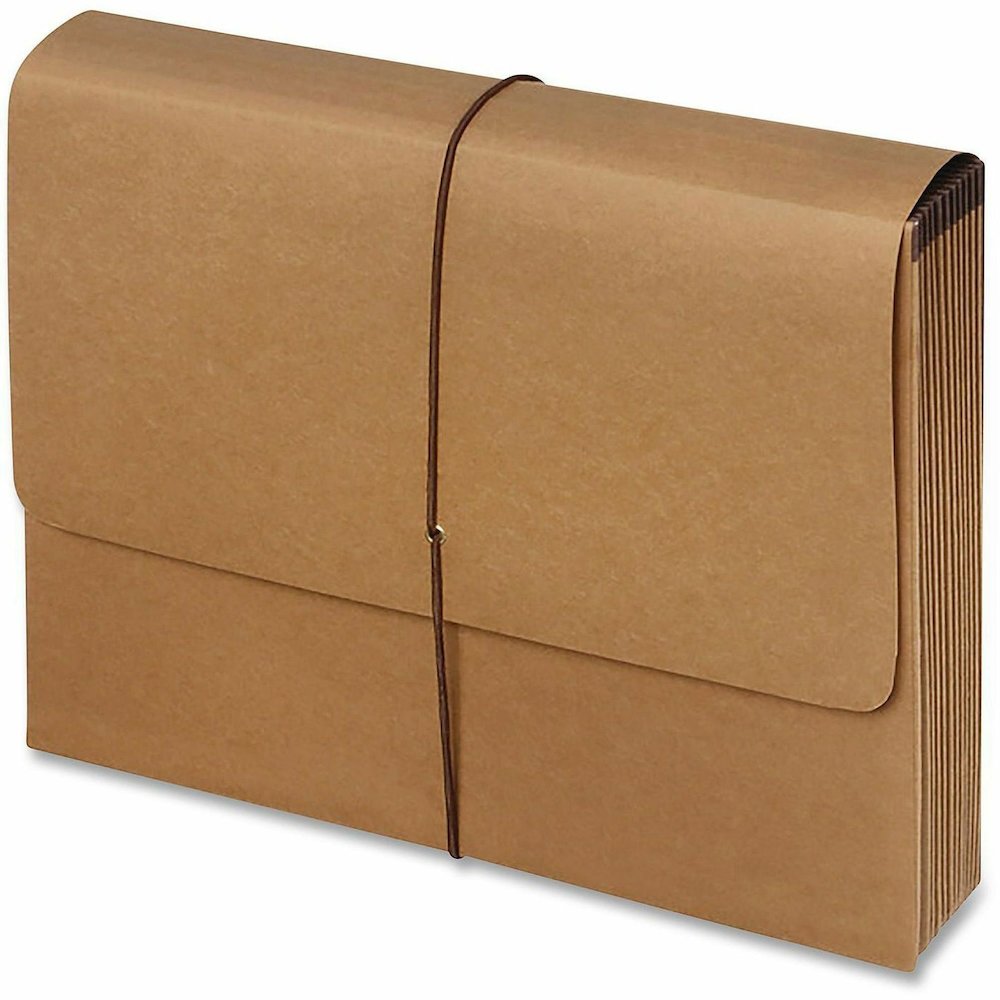 Pendaflex Essentials Letter Expanding File - 8 1/2'' x 11'' - 7/8'' Expansion - 21 Pocket - Kraft, Tyvek - Brown - Reinforced Gusset, Elastic Closure - 0% Recycled - 1 Each