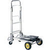 Safco HideAway Convertible Hand Truck - 400 lb Capacity - 4 Casters - 6'' , 3'' Caster Size - Aluminum - x 15.5'' Width x 43'' Depth x 36'' Height - Silver - 1 Each