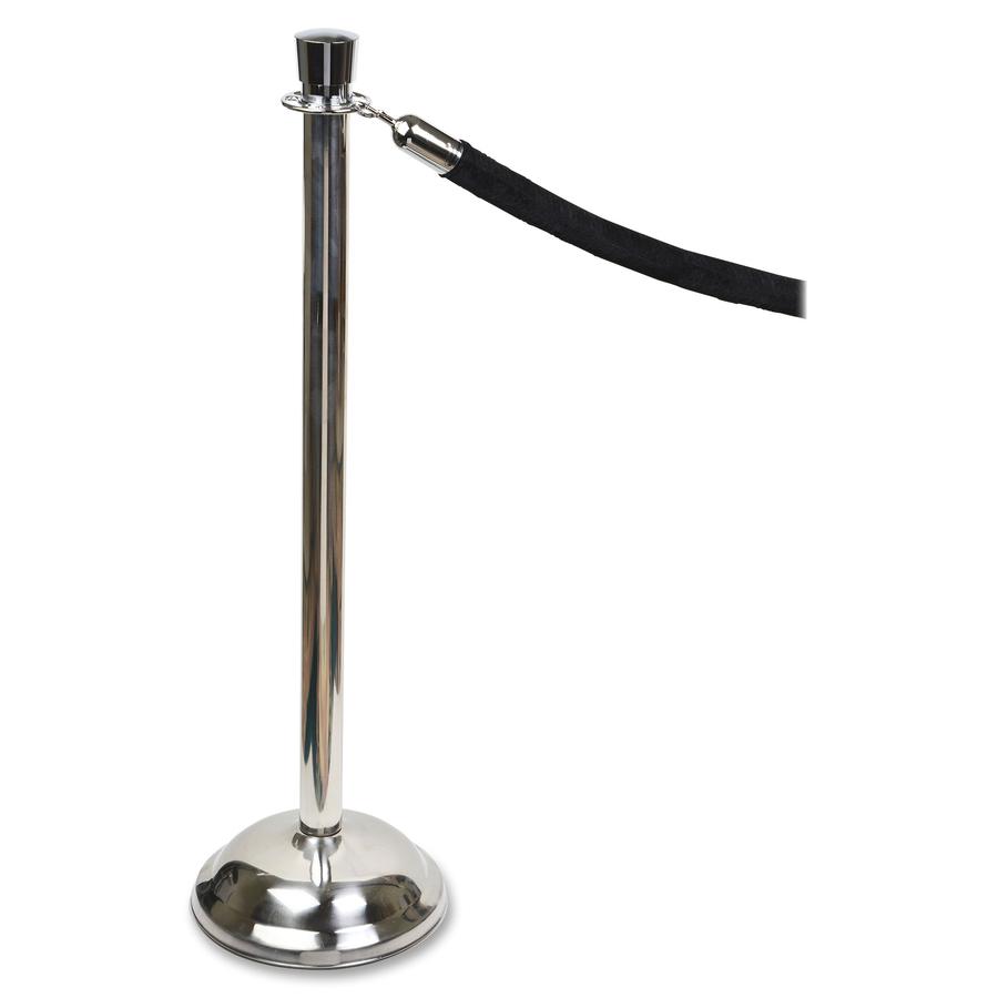Tatco Heavy-duty Posts for Stanchion - Stainless Steel 41'' Post Black Rope - Chrome - 2 / Box