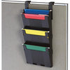 Deflecto Partition Pocket System - 3 Pocket(s) - 25'' Height x 12.6'' Width x 3.9'' Depth - Black - 3 / Set - deflecto
