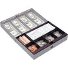 Sparco Steel Combination Lock Steel Cash Box - 6 Coin - Steel - Gray - 3.2'' Height x 11.5'' Width x 7.8'' Depth