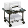 Safco Under Desk Printer/Fax Stand - 300 lb Load Capacity - 13.5'' Height x 19'' Width x 16'' Depth - Floor - Laminate, Powder Coated - Steel - Black
