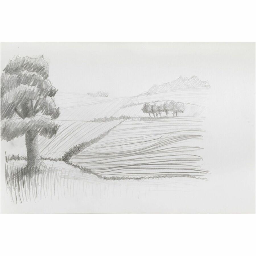 UCreate Medium Weight Sketch Pads - 50 Sheets - 18'' x 12'' - White Paper - Mediumweight, Acid-free - Recycled - 50 / Pad